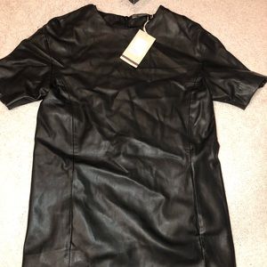 Zara leather t shirt dress w/pockets